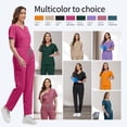 thumbnail image 7 of Niaahinn Women's Scrub Set -  Soft Stretch V-Neck Top & Elastic Waist Jogger Uniform, 8 Colors, 7 of 7