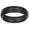 thumbnail image 4 of Bling Jewelry Mens Stripe Grooved Titanium Wedding Band Ring - Black Matte Hammered Comfort Fit, 4 of 4