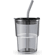 thumbnail image 1 of Vaso de agua de 400ml, botella de agua con pajita y tapa sellada para llevar, taza de café de vidrio, taza de té helado, 1 of 6