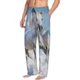 thumbnail image 2 of Yiaed Horses Running Through The Water Print Men's Lounge Pants, Loose PJ Bottoms, Long Pajama Pants for Men-X-Large, 2 of 5