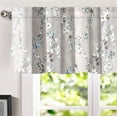 thumbnail image 7 of DriftAway Mackenzie Abstract Floral Pattern Window Treatment Valance, Rod Pocket (Blue/Gray, 52"x18"+2" Header), 7 of 7