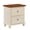 White+Brown, variant on GZXS Rustic 2-Drawer Nightstand with Hidden Flip-Top Charging Station, MDF Bedside End Table with Gourd Shaped Solid Wood Legs, Accent Bedroom Furniture, White+Brown