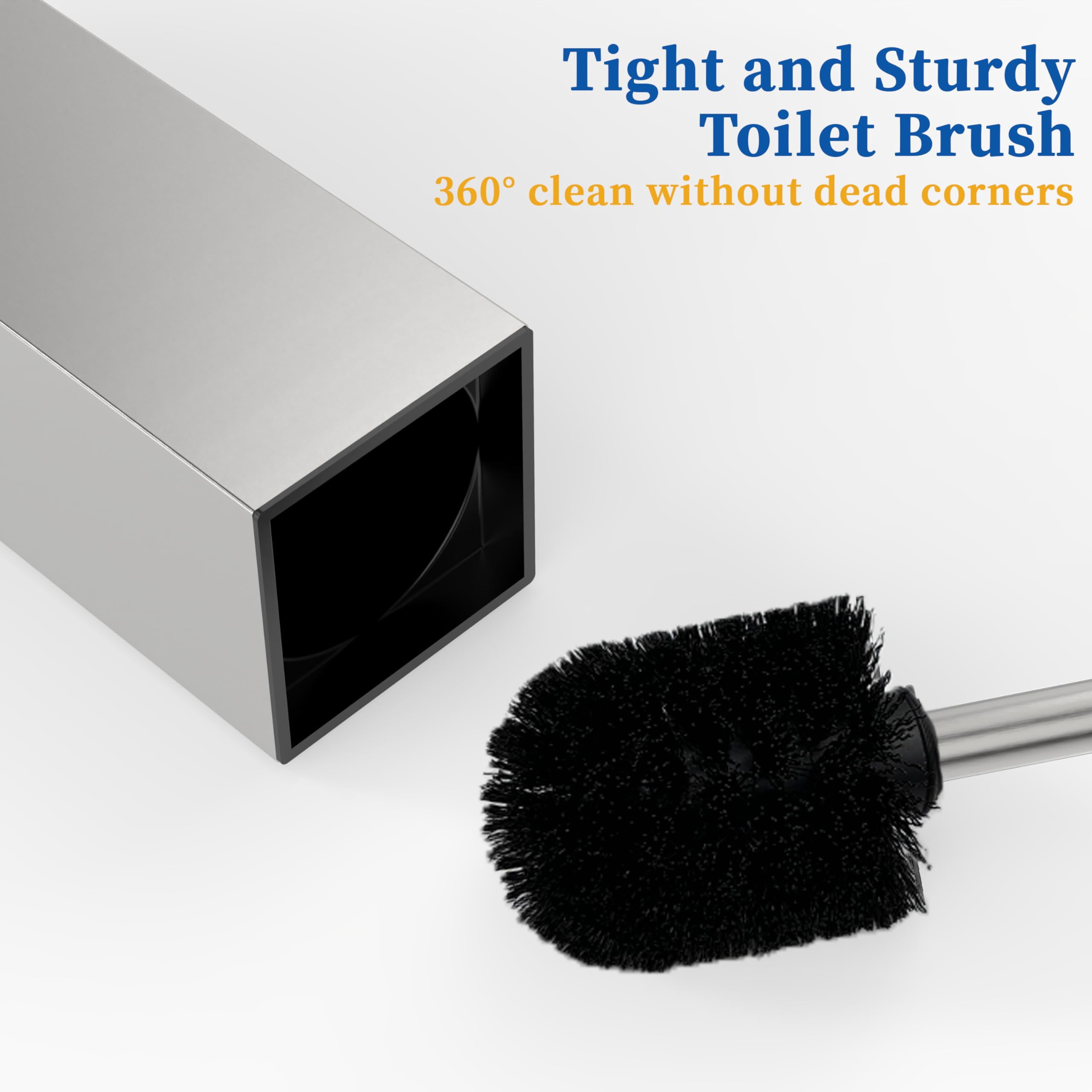 Toilet Brush and Holder Set Square Bowl Brushed Nickel 1 Pack
