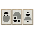 thumbnail image 4 of SHENIFY Black Abstract Wall Art 16x24in3pcs Natural Framed Decor Solid & Spiral Semi-Circles Geometric Shapes Drawings Modern Art Decorative Ready To Hang, 4 of 5