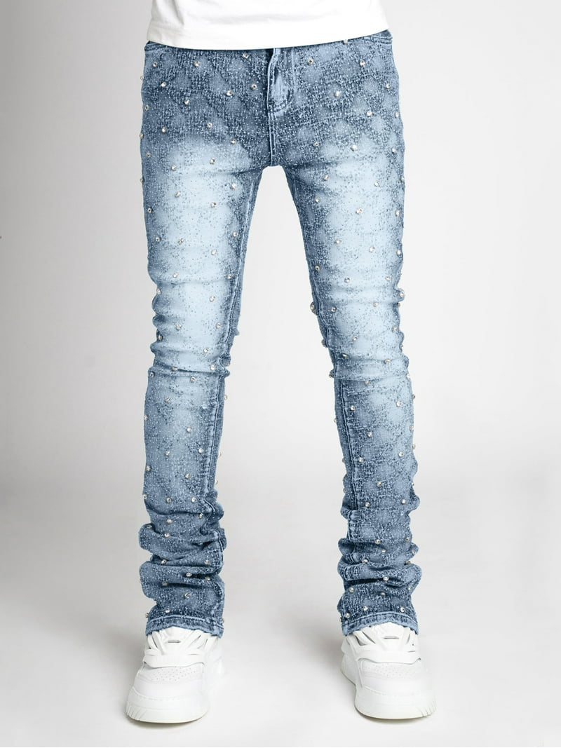 デニム・ジーパン Luxury Street Wear MTL Washed Denim pants wild unisexual Luxury Street Wear OVDY washed wide denim pants unisexual