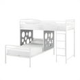 thumbnail image 4 of 60" L-Shape Metal Bunk Bed with Cut Out Panels - White / Cool Gray, 4 of 6