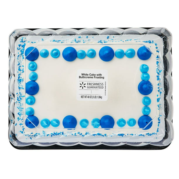 Freshness Guaranteed White Cake With Buttrcreme Frosting 1 4 Sheet Cake 48 Oz Walmart Com Walmart Com