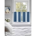 thumbnail image 4 of Navy Blue Stripe Half Window Curtain 36 Inches Long, Modern Blue Ombre Vertical Striped Window Treatment Curtain Drapes, Small Tier Curtains for Bathroom Over Sink, 27.5"x36", 2 Panels, 4 of 7
