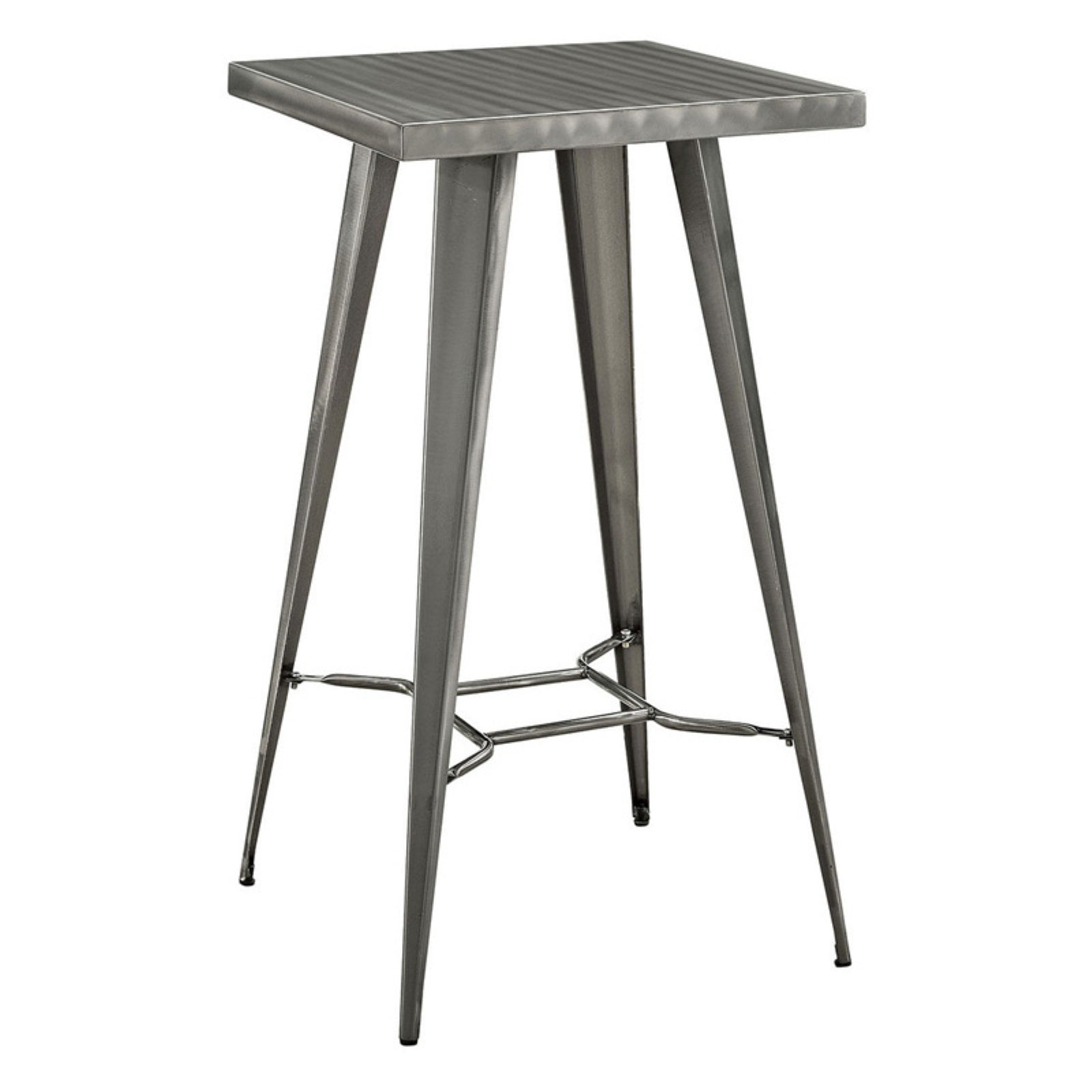 Design Lab MN LS-9110-WHT Dreux Glossy White Steel Bar Table 42 Inch