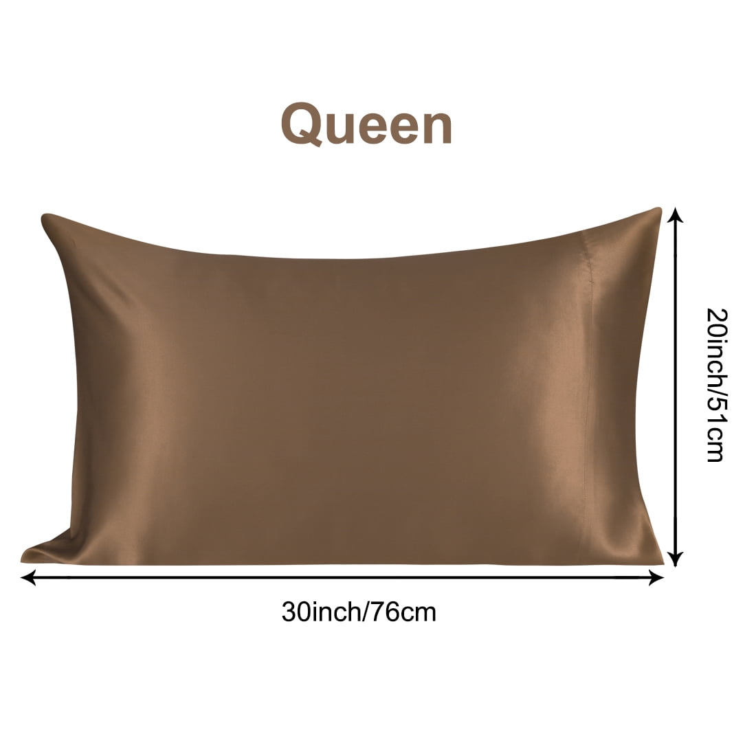 Unique Bargains 2-Pack 19 Momme 100% Silk Pillowcases Coffee Color Queen