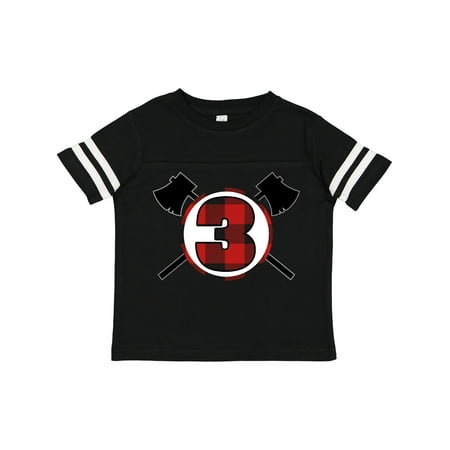 

Inktastic 3rd Birthday Buffalo Plaid Lumberjack Gift Toddler Boy Girl T-Shirt