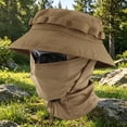 thumbnail image 2 of TFEOQRY Men's Cooling Balaclava Face Mask Boonie Hat Wide Brim Foldable UV Protection Fishing Outdoor Sun Hat, 2 of 5