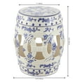 thumbnail image 5 of JONATHAN Y Lucky Coins 16" Chinese Ceramic Drum Garden Stool, Blue/White, 5 of 8