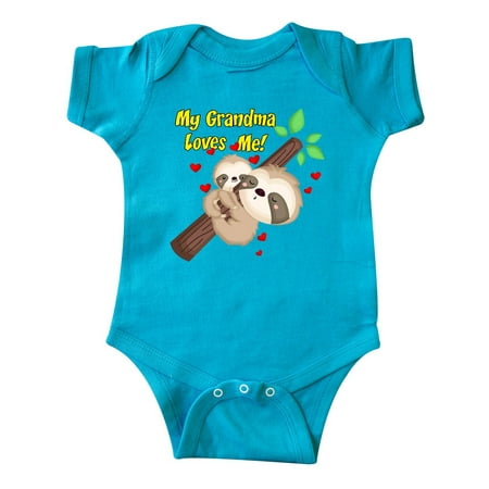 

Inktastic My Grandma Loves Me Sloth Gift Baby Boy or Baby Girl Bodysuit