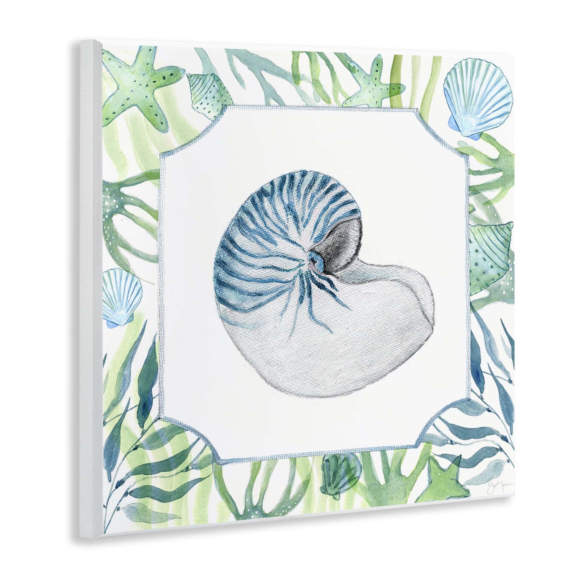 Stupell Industries Seaweed & Seashells Aquatic Wall Plaque Art, design by Janet Tava