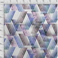 thumbnail image 4 of oneOone Velvet Medium Blue Fabric Geometrical Lines Sewing Craft Projects Fabric Prints By Yard 58 Inch Wide, 4 of 4