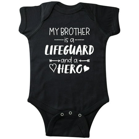 

Inktastic My Brother is a Lifeguard and a Hero with Hearts Gift Baby Boy or Baby Girl Bodysuit