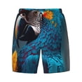 thumbnail image 4 of Lsque Mens Swim Trunks Modern Style Blue Parrot Pattern - Bathing Suit Compression Liner - Beach Swim Shorts Swimwear - (S-3XL) - Stretch Quick Dry -Medium, 4 of 9