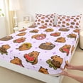 thumbnail image 4 of Erosebridal Cute Capybara Queen Sheet Sets,Kawaii Doughnut Summer Fruit Watermelon Bed Set For Capybara Lovers 4 Pieces, 4 of 6