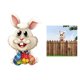 thumbnail image 2 of Rabbit Pegatinas de pared de madera de Pascua, decoración de huevos de conejito, decoraciones colgantes para valla al aire libre, 2 of 5
