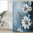thumbnail image 2 of Small Stall Shower Curtain 36x78 Inch Narrow Half Size Elegant White Daisy Bath Curtains Bathroom Decor Pastoral Farmhouse Butterfly Floral Waterproof Fabric Shower Curtain Set with Hooks 36 Inch, 2 of 6