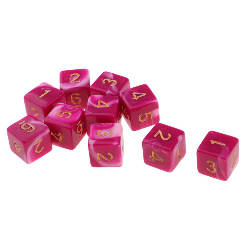 10pcs 16mm D6 Dice for Kids Math Education & Adult Party Games Toys 