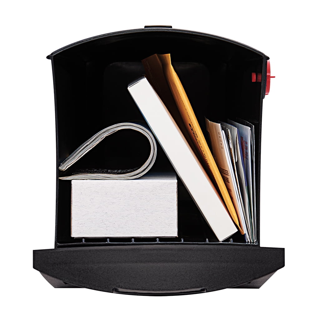 Gibraltar Mailboxes Patriot Medium, Plastic, Post-Mount Mailbox, Black, GMB505B01