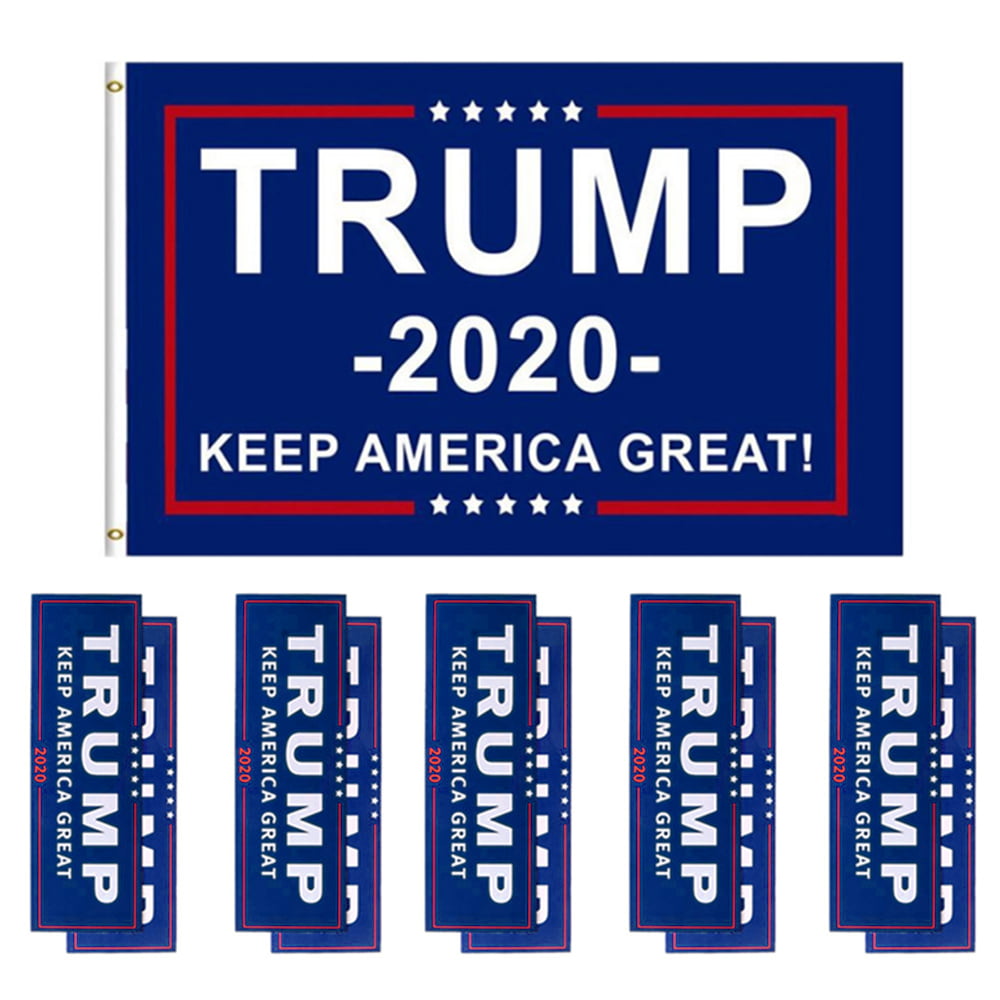 & bumper sticker President MAGA 11"x17" U.S.A 2020 Trump CAR flag - 