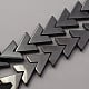 Non-magnetic Synthetic Hematite Beads Strands Grade A Letter V Black 15.5x17.5x3mm Hole: 1mm 37pcs/strand 15.5 inch