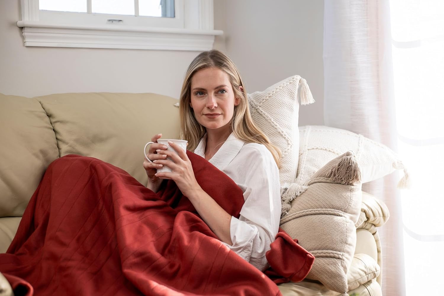 BLACK+DECKER Heated Blanket Electric Throw, 4 Heating Levels, 3H Timer, Auto Shutoff, 50x60 inches, Fleece, Mushroom