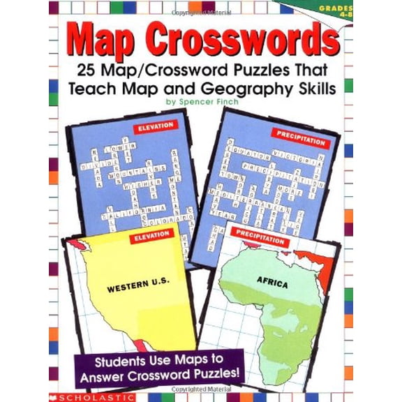 Pre-Owned Map Crosswords: 25 Crossword Puzzles That Teach Map and Geography Skills (Paperback) 0590896466 9780590896467