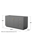 thumbnail image 4 of Wyndham Collection Miranda 66" No Sink Wood Single Bathroom Vanity in Gray/Gold, 4 of 5
