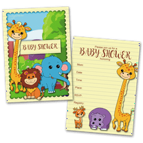 Jungle Baby Shower Invitations – 20 Cards & 20 Envelopes