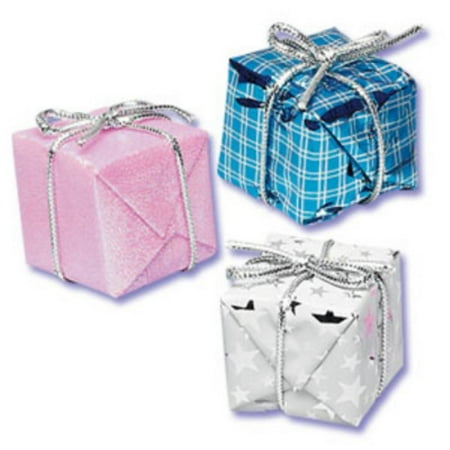 Wrapped Christmas Presents (Foil Wrapped Christmas Present Cake Cupcake Topper 6 COUNT - 2 Sizes Included - 1