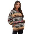 thumbnail image 7 of SCRAWLGOD American Tribal Horse Print Gray Womens Round Neck Sweatshirts with Pockets Long Sleeve Trendy Pullover Casual Soft Drop Shoulder Loose Fit Tops Fall Clothes, XXL, 7 of 7