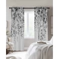 thumbnail image 3 of Eucalyptus Grey Blackout Curtains 63 Inches Long for Bedroom, Farmhouse Leaves Summer Spring Leaf Thermal Insulated Room Darkening Black Out Window Curtain Panels Grommet Drapes for Living Room, 3 of 8