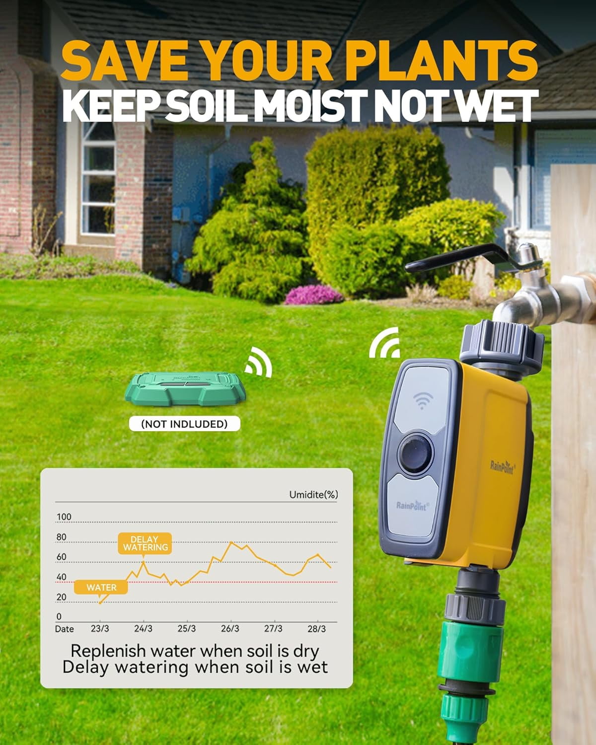 Nordic Hygge WiFi Sprinkler Controller Automatic Watering System Irrigation Water Valve, APP & Voice Control