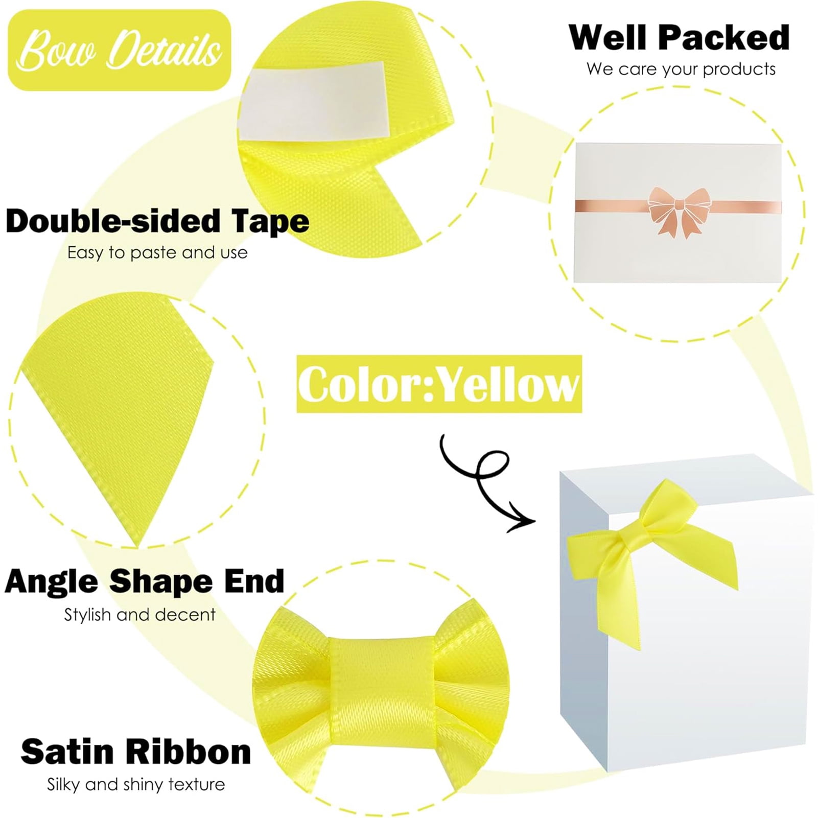 Pink Satin Ribbon Bows 50Pcs Self Adhesive Satin Bows Wrapping Premade Ribbon Bows With Double Sided Tape Making Crafts Birthday Wedding Decorations P 186226870