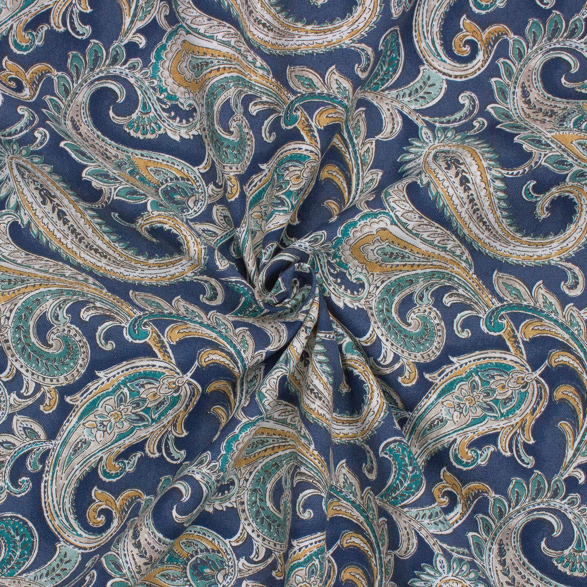 Better Homes & Gardens 54” Width 100% Cotton Fabric, 8 Yard by the Bolt, Painterly Paisley Blue