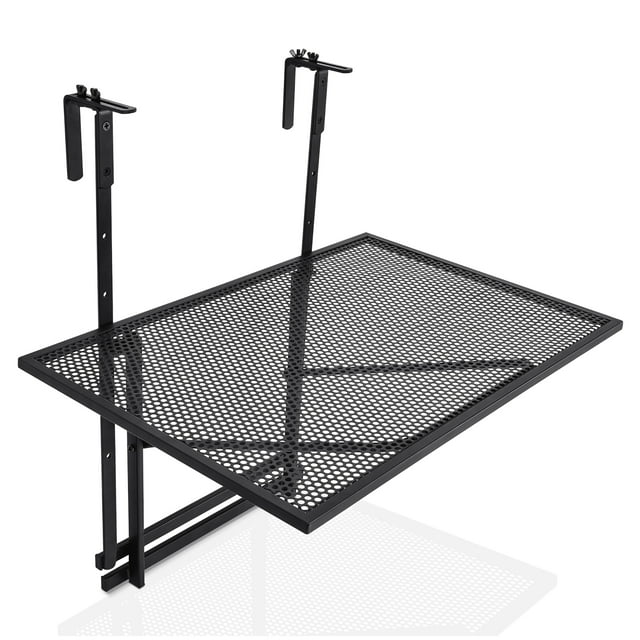 Giantex Table de Balcon Pliante en Fer avec Hauteur Réglable à 5 Niveaux