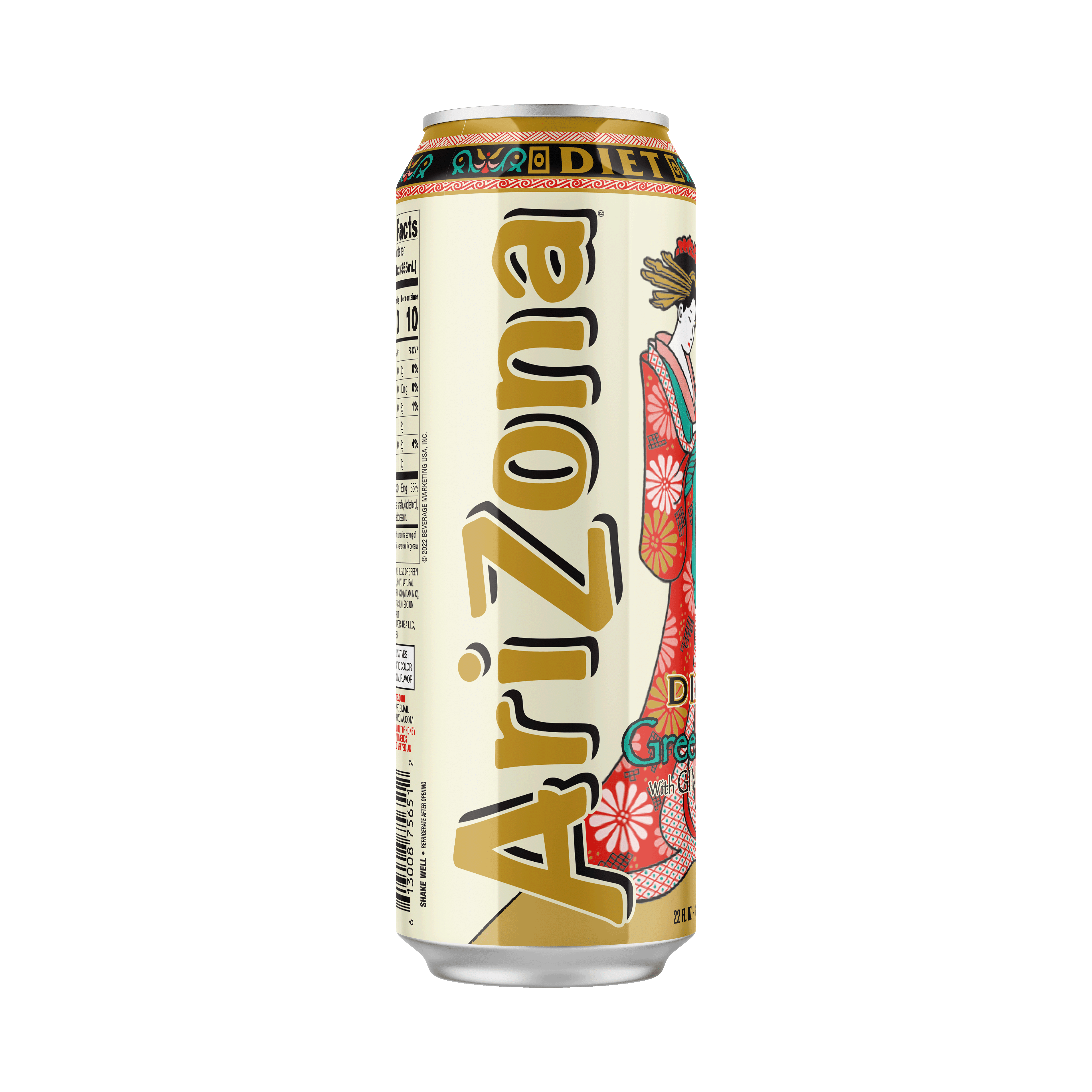(24 pack) Arizona Diet Green Tea with Ginseng, 22 Fl. Oz.