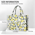 thumbnail image 3 of Large Capacity Tote Bag,Yellow Lemon Fruit Leaves White Pattern Handbag Fashion Luxury Tote Bag,15.7"x13"x 5.1" Inches,Laptop Compatible, 3 of 6