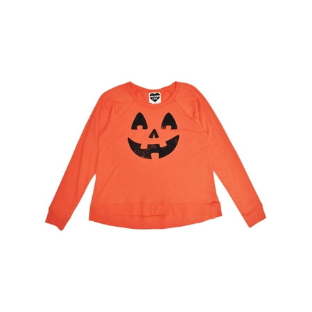 - Juniors Jack O'Lantern Pumpkin Sweatshirt Medium