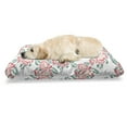 thumbnail image 1 of Floral Pet Bed, Delicate Pastel Color Spring Flower Peonies Plain Background, Chew Resistant Pad for Dogs and Cats Cushion with Removable Cover, 24" x 39", Coral Teal, by Ambesonne, 1 of 4