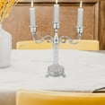 thumbnail image 6 of Zxpjkyu 3 Arms Candle Holder Modern Candlelight Stand for Living Room Bar Home Decor Silver, 6 of 9