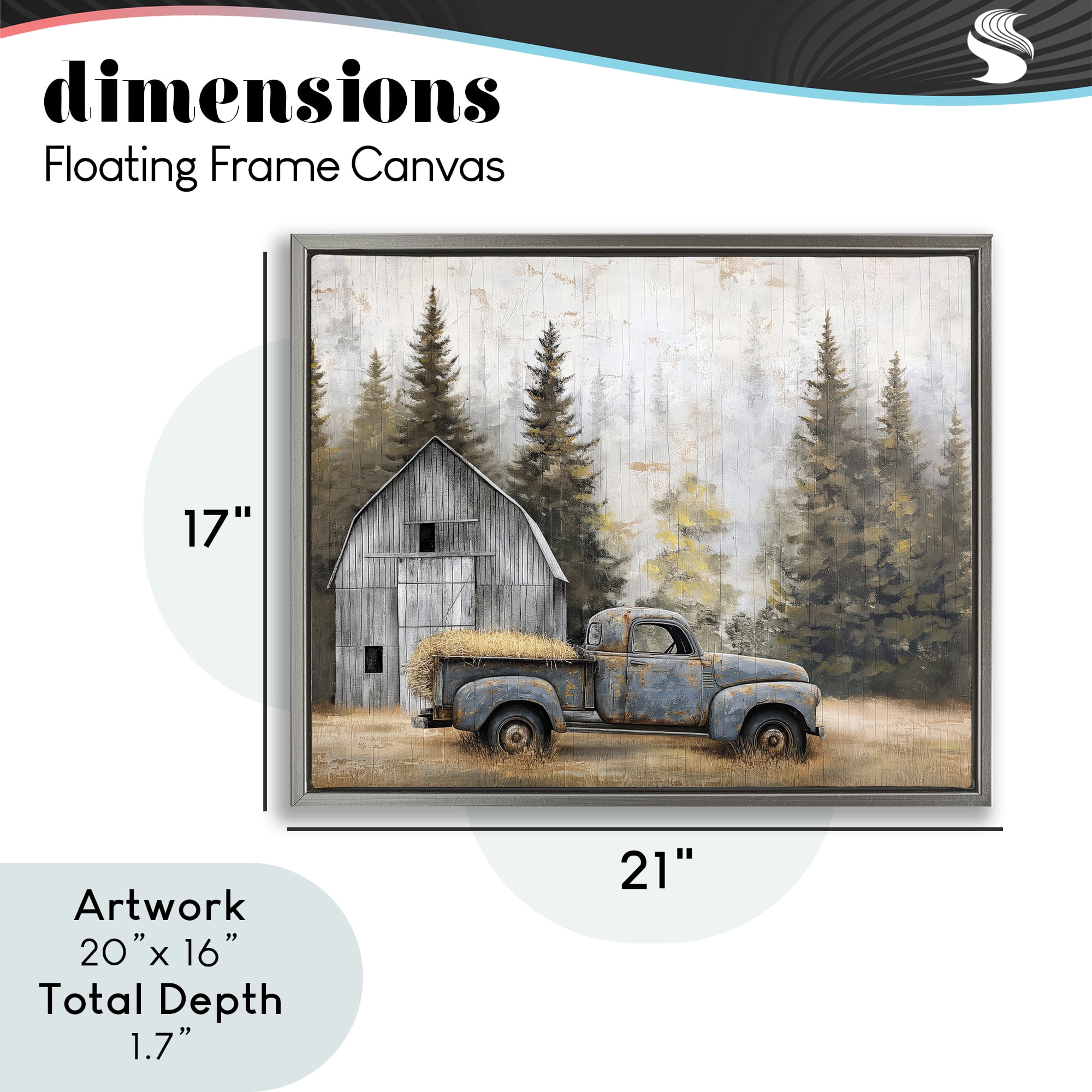 Stupell Industries Autumn Barn & Pine Forest Gray Framed Floater Canvas Wall Art, design by Imagine It Images