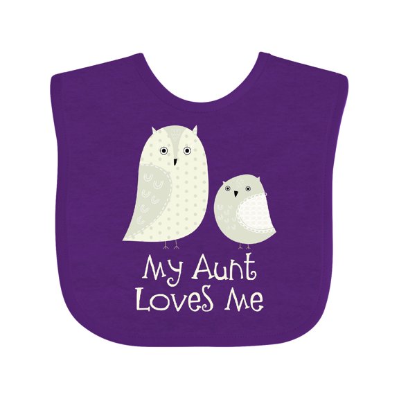Inktastic Aunt Loves Me Owls Boys or Girls Baby Bib