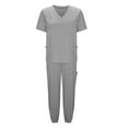 thumbnail image 7 of Women's Premium Scrubs Sets V-Neck Shirt with Drawstring Jogger Pants 2 Piece Comfort Fit Medical Uniform Suit, 7 of 7