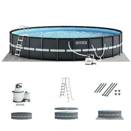 Open Box Intex 18' x 52" Ultra XTRA Frame Above Ground Swimming Pool Set, Pump
