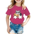 thumbnail image 2 of Byoo Little Girls T-Shirt Cartoon Animal Print Casual Short Sleeve T Shirt Graphic Tee, 2 of 4
